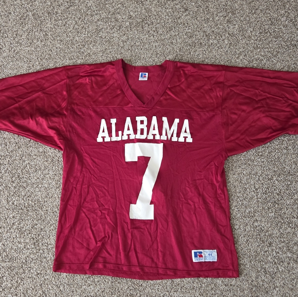 Vintage 1992 Alabama Crimson Tide Jersey Russell Athletic #7‎ Jay Barker